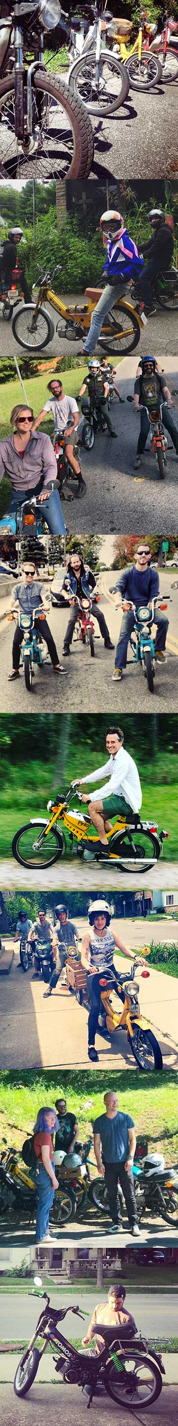 collage of moped photos